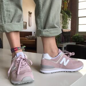 Pink New Balance tennis shoes
